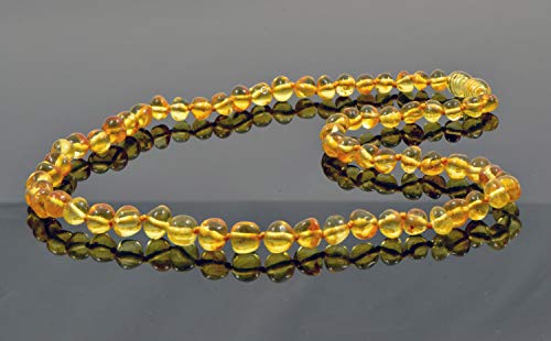 TheNaturalAmber Baltic Amber Necklace Adult – Lemon Baroque Polished Beads 45cm – Handmade Pain Relief & Succinic Acid Wellness Jewelry3