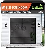 Garage Screen Doors for 1 Car Garage – Fits up to 9’ Wide x 7’ High – Fiberglass Mesh Magnetic Screen Door Black