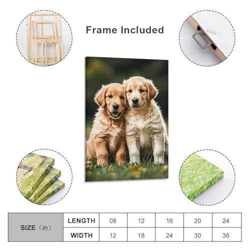 Toile murale golden retriever 60x90cm pour un salon chaleureux - 2