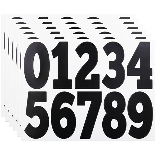 60 Pcs 4 Inch Large Number Stickers Vinyl Black Waterproof Number Sticker