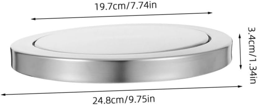 PRETYZOOM 2pcs Stainless Steel Swing Top Trash Can Lid with Flap for 21.5-24cm Countertop-mounted Kitchen and Bathroom Waste Bin Recessed Flip Cover