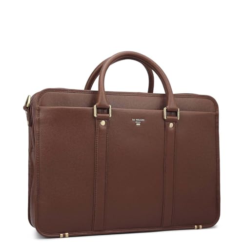 Image of Da Milano Leather Laptop Bag for Men & Women - Fits Up To 15 inch Laptop (1986A)