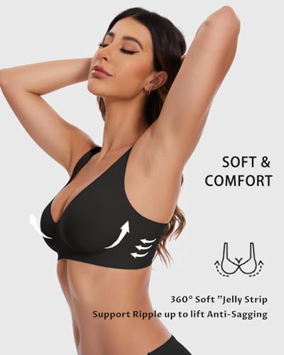 Vinfact Deep V Bras for Women No Underwire Buttery Soft Wireless Bras Light Lift Soft Seamless Bralettes4