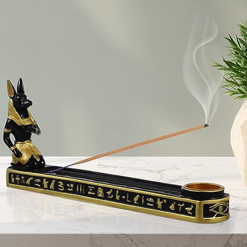 Incense Holder, Stick Egyptian God Anubis Statue Censer Plate, Resin Holder Home Office Decoration For Sticks, Cones, 26X11Cm (8U172Cfme1058Oqv) #TOP2