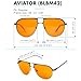 Orange Aviator Blue Light Blocking Glasses for Better Sleep - 97% Premium Metal Classic Aviators Computer Migraine Glasses for Women & Men - Amber Gaming Glasses - Blue Light Blocker Anti Eye Strain