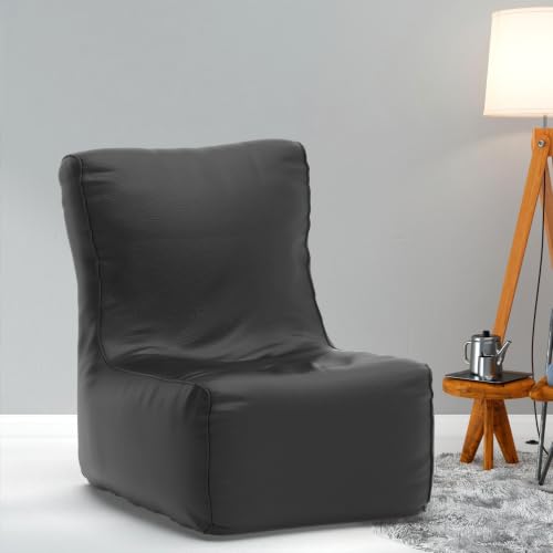 Image of Bean Bag Chair Cover | Size: 4XL | Color: Black | Without Beans | Premium Leatherette Cover (CMF 1341)