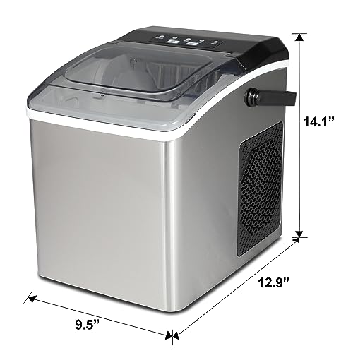 Image of Koolatron Countertop Ice Maker - Maquina para Hacer Hielo en Casa, Nugget Ice Maker Makes 9 Pebble in 6 Mins, Portable Self‑Cleaning Ice Machine, 26 Lbs /Day, Stainless Steel