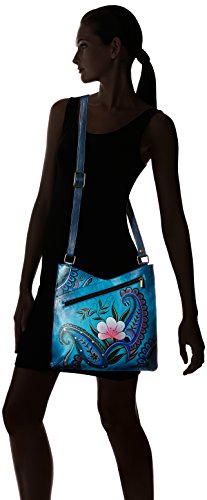 Image of Anna by Anuschka Women's Women's Original Genuine Leather Hand-painted V Top Large Crossbody - Leather Handbag for Women