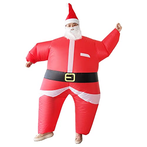 image for KLLOUZE Inflatable Christmas Santa Claus Suit, Funny Blow Up Christmas