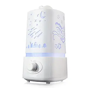 Raptas (Special 15 Year Warranty) 3.5 L Air Humidifier,Essential Oil Diffuser Fogger with Pattern and Anti-corrosion Design,LED Night Light, Waterless Auto Shut-off For Home And Office