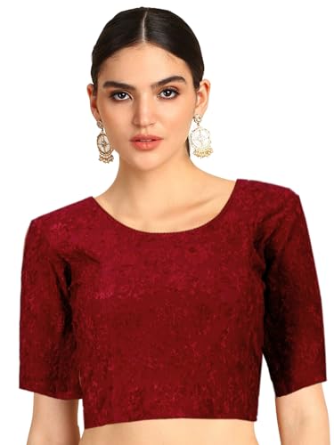 Image of Chandrakala Readymade Blouses for Women Sarees,Stretchable(B202-P)