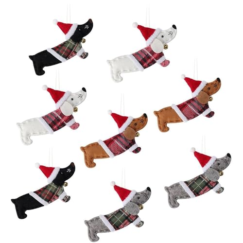 8 Stück Dackel Weihnachtsdeko Weihnachtsbaumschmuck Dackel...