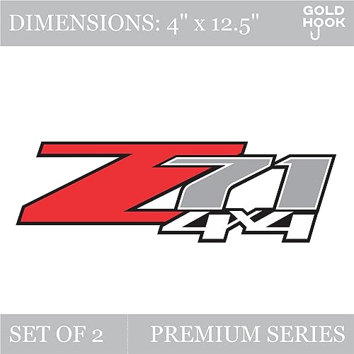 Chevy Silverado Z71 4x4 Decals Stickers (Dimensions 12.5" x 4") - F (2007-2013) Bed Side 1500 2500 HD (Set of 2) (Gloss (Premium Series))