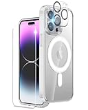 KFK 3 in 1 for iPhone 14 Pro Max Case, Compatible with MagSafe [Not-Yellowing] with Screen Protector & Camera Lens Protector, Military-Grade Magnetic Case for iPhone 14 Pro Max 6.7