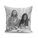 Housse de Coussin Taie John Lennon et Yoko ONO Photo Rare Retro 1970 Beatles (40x40 cm)