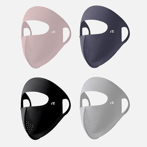 Image of 3-4 PCS Face Cover for Women, Full Face Mask for Sun Protection During Outdoor Activities, Breathable Ice Silk Fabric for All-Day Comfort