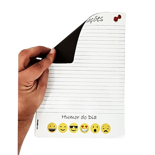 Organizar Magnético Imã De Geladeira Porta Recado Anotação Planejador com 3 Imãs Emoji
