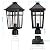 Darkaway Large Outdoor Post Lights Lamp Post Light Fixture, 17inch Waterproof Aluminum Post Lamp with Glass, Fence Post Deck Lighting for Garden, Patio, Pathway (Large?Black)