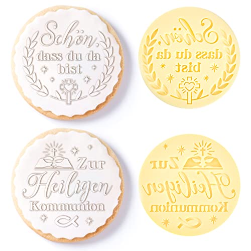 Nuenen 2 Stück Kommunion Keksstempel Taufe Fondant Stempel 3D Design...
