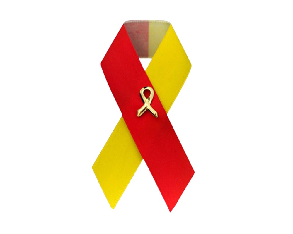 1/2/5/10/25/50/100pcs Satin Awareness Ribbon Pins (Pick your color), for Cancer &amp; Disease Awareness, Bulk Quantities for Fundraising, Events, Gift Giving