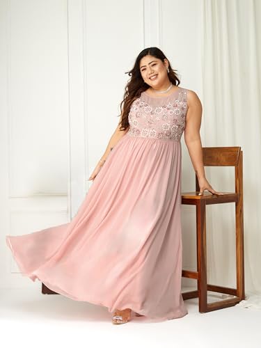 Image of Miss Chase A+ Women's Polyester Gathered Maxi Dresses