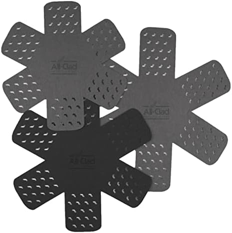 3-Piece Set Cookware Protectors, Polyester Pot and Pan Protectors For Stacking and Kitchen Organization, Black/Grey, 3 Count, All-Clad Textiles