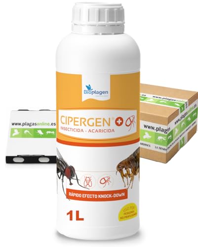 CIPERMETRINA 9,3% Insecticida-Acaricida Concentrado | Mosquitos, Moscas, Pulgas, Cucarachas, Ácaros, Garrapatas | 1L, Dosis: 10ml/L | CIPERGEN Pulverización, Nebulización o Termonebulización