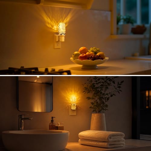 Image of L LOHAS LED Amber Night Light,Yellow Nightlight,Dimmable 100LM,Light Sensor