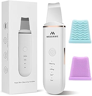 Skin Scrubber Face Skin Spatula Blackhead Remover Pore Cleaner Face Beauty Lifting Tool Comedones Extractor with 4 Modes , Facial Scrubber Spatula for Deep Cleansing with Two Silicone Case