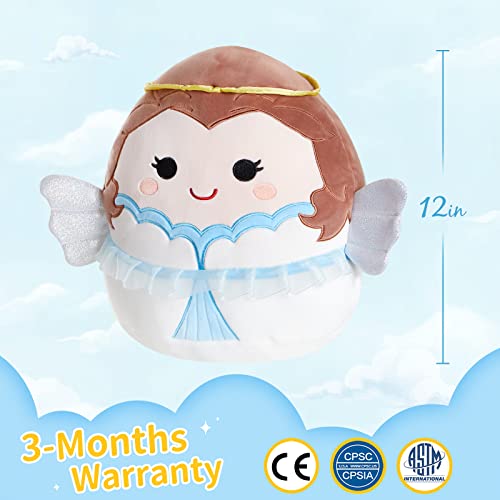 BSTAOFY Cute Angel Soft Plush Pillow with Wings & Halo Collection Squishy Angel Stuffed Animal Valentines Cushion Christmas Holiday Birthday Gifts for Kids, 12ââ - Image 3