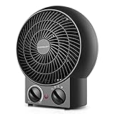 Aigostar Airwin Black 33IEL - Radiateur soufflant, air chaud et froid, 2000W. Régulateurs...