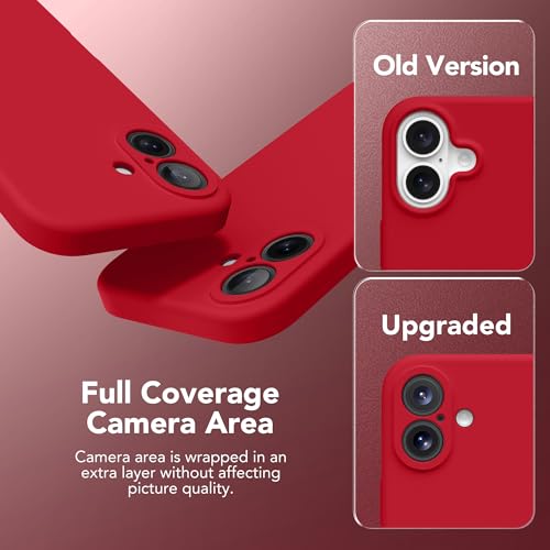 Image of Magnetic for iPhone 16 Plus Case, Compatible with MagSafe, [Full Camera Protection][Screen Protector] Silicone Shockproof Protective Phone Case for iPhone 16 Plus 6.7 inch, Red