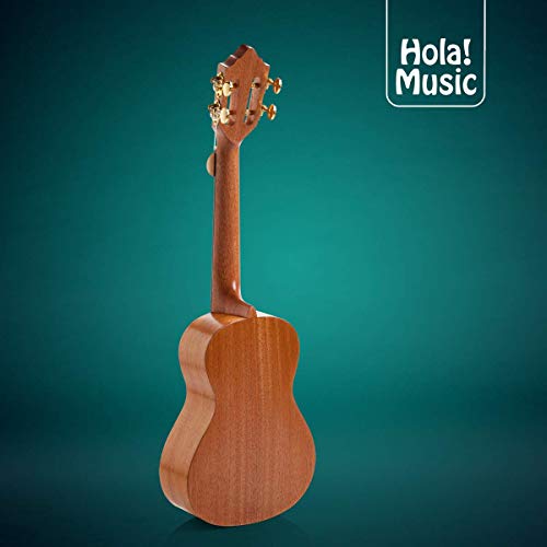 Concert Ukulele Professional Series By Hola! Music (Model Hm-424Smm+), Bundle Includes: 24 Inch Solid Mahogany Top Ukulele With Aquila Nylgut Strings Installed, Padded Gig Bag, Strap And Picks #TOP5