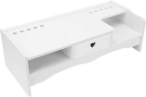 Miniatura 1 de DOITOOL Computer Monitor Riser with Drawer Storage Height Desktop Screen Stand for Office and Home Ergonomic Laptop Holder Durable Design