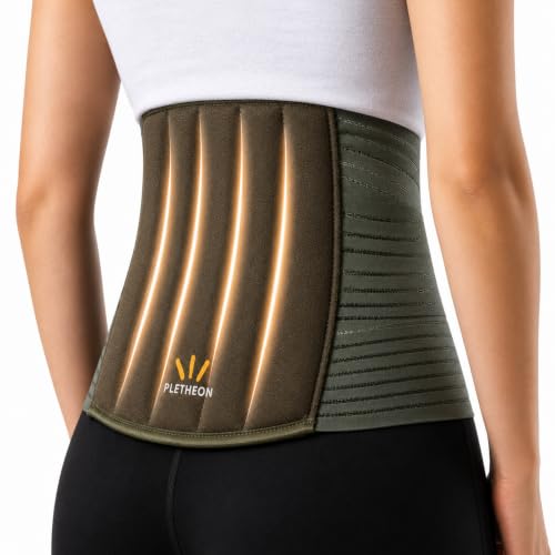 Image of PLETHEON Lumbo Sacral Lumbar Support Belt Green for Men & Women | Adjustable Lower Back & Spine Support | Fit From 30 to 46 Inch Waist