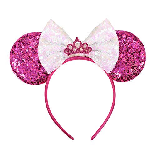 Image of FANYITY Mouse Ears, Sequin Mouse Ears Headband for Girls Women Halloween Birthday Party (BD)