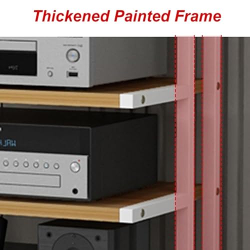 Support audio à 4 niveaux et meuble de rangement de composants stéréo bois - 5