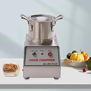 Food Chopper, 5L/5.3Qt 110V 550W 1400RPM Stainless Steel Food Processor Commercial Electric Food Cutter w/S-shaped Blade and Power Cord for Vegetable Fruits Grains Peanut Ginger Garlic