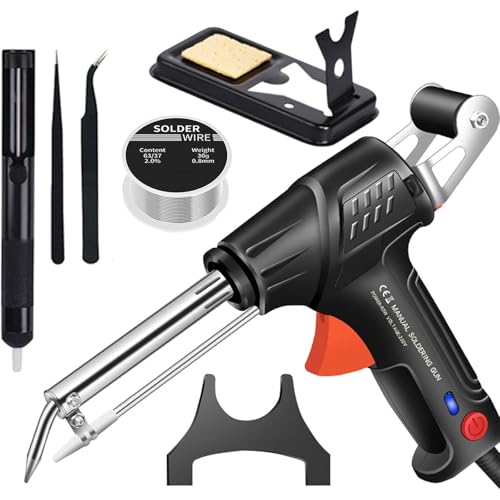 German-Precision Internally Heated Industrial Welding Tools, Multi-Function Soldering Iron Soldering Gun Set, 2026 New Precision Welder Machine, for Cutting Welding (Black*5-piece set)