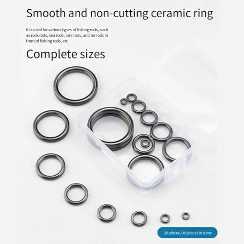 Kit de reparación para cañas con 26-40 piezas de anillas cerámicas miniatura 5