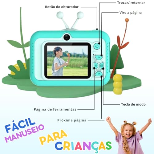 Câmera digital fofa 1080P para crianças 48MP HD para crianças Câmera Faz Selfie para meninos e menin