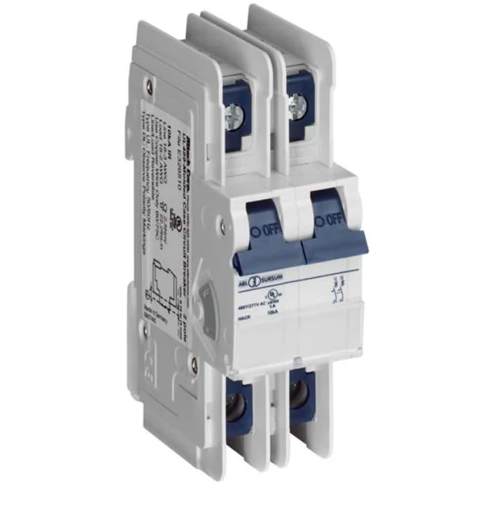 2C10DL, Molded Case Circuit Breaker; Miniature; Thermal Magnetic; 10A; 2 Pole; Dual Terminals