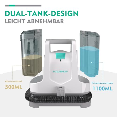 HAUSHOF Waschsauger Teppichreiniger, StainZapper Fleckenreiniger für Teppich mit Reinigungsmittel,...