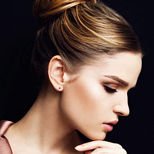 Ani's 3 mm - 9 mm rond geslepen D/VVS1 amethist diamant solitaire oorknopjes in 14K witgoud verguld 925 sterling zilver - Afbeelding 5