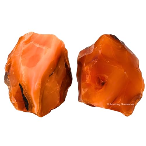 Amazing Gemstone Carnelian Raw Crystals and Healing Stones, Natural Rocks for Tumbling - DIY Raw...