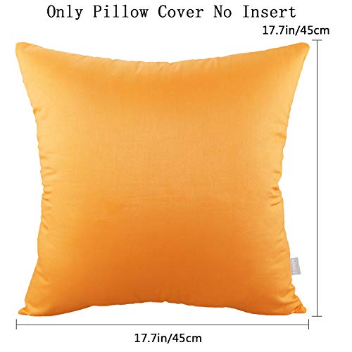 4-Pack 100% Cotton Comfortable Solid Decorative Throw Pillow Case Square Cushion Cover Pillowcase Sublimation Blank Pillow Covers(Cover Only,No Insert)(18X18 Inch/ 45X45Cm,Pumpkin Orange) #TOP1