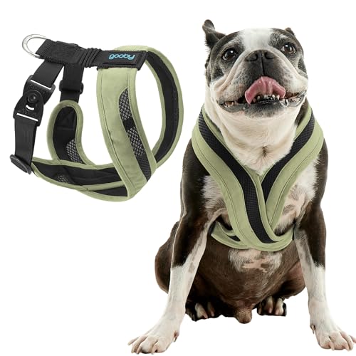 Image of Gooby Comfort X One Dog Harness, Choke-Free, Portland Green, XX-Small | Escape-free contracting fit; Choke-free deep V-neck; Snap & swivel buckles; Shock-absorbing; Breathable mesh