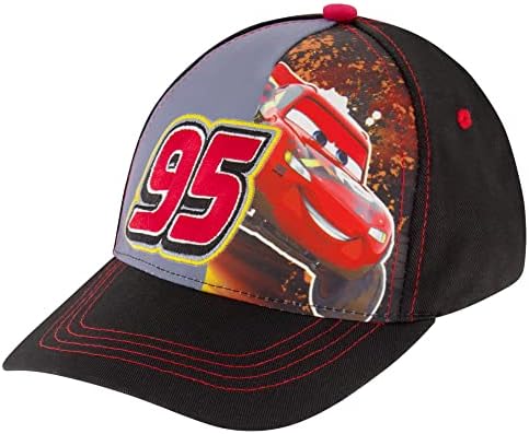 Disney Boys Baseball Cap, Lightning McQueen Adjustable Toddler Hat, Ages 2-4 Or Boy Hats For Kids Ages 4-7
