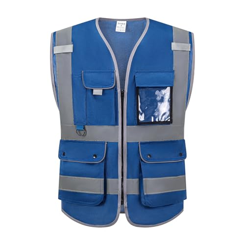 Image of XIAKE Reflective Safety Vest for Men & Women High Visibility Class 2 Vest with Pockets Meets ANSI Standards