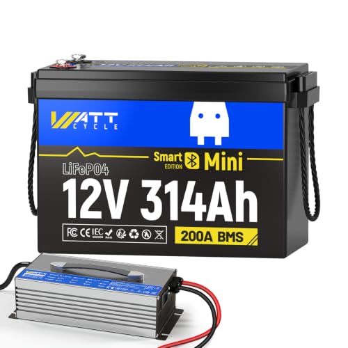 Image of WattCycle 12V 314Ah Mini LiFePO4 Battery + 12V 40A Charger, 4.01kWh